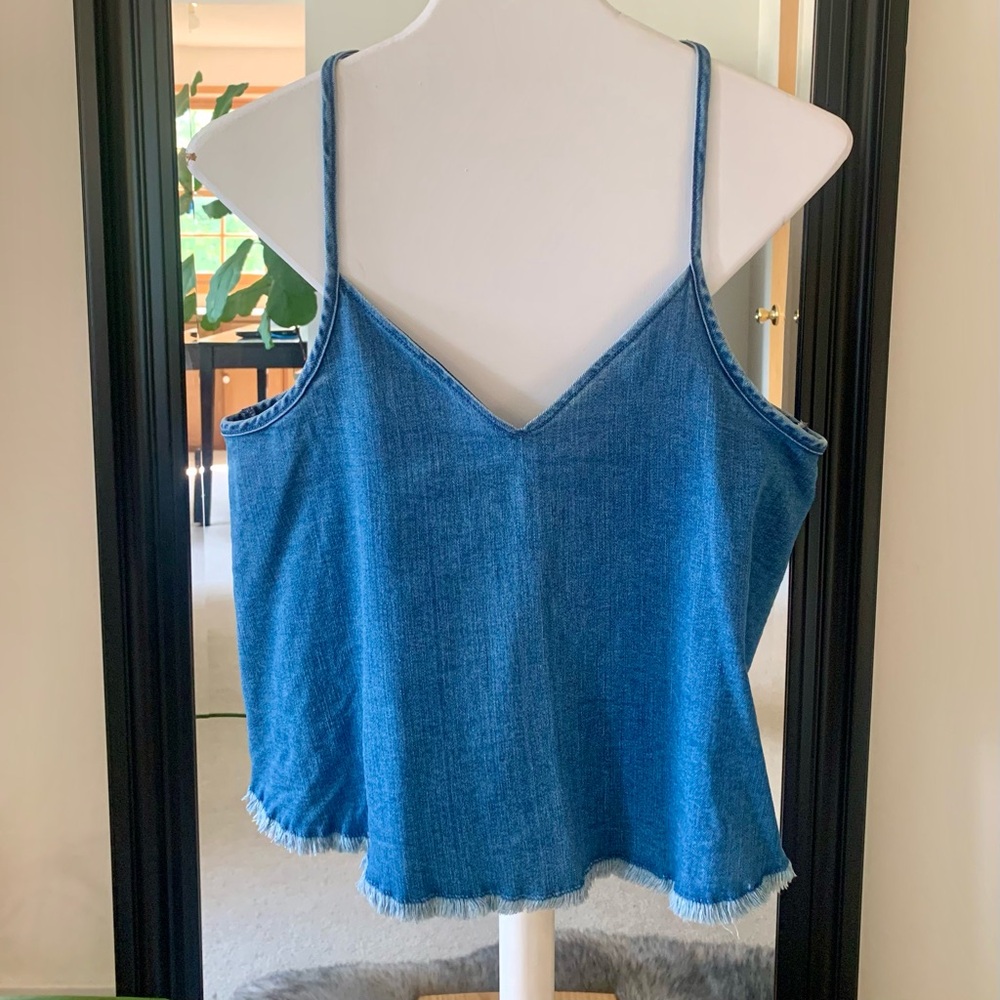 Mossimo Denim Cropped Cami Tank Top